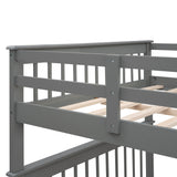 Stairway Full-Over-Full Bunk Bed with Storage and Guard Rail for Bedroom, Dorm, Gray(OLD SKU:LP000110AAE) - Home Elegance USA