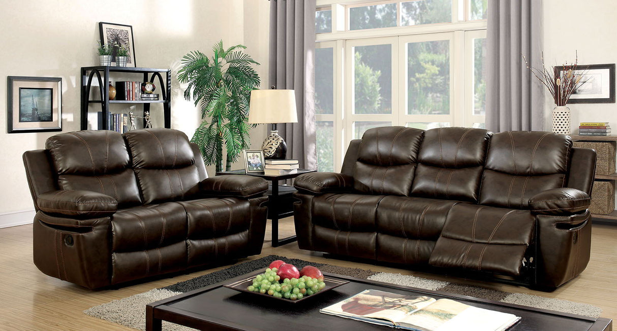 Listowel - Sofa & Loveseat - Brown - Home Elegance USA