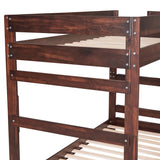 Twin over Twin Wood Bunk Bed with 2 Drawers, Espresso - Home Elegance USA