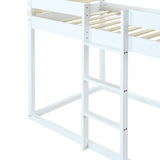 Twin Over Twin Bunk Bed Wood Bed with Tent, White - Home Elegance USA