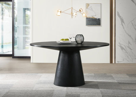 Jasper Ebony Black 59" Wide Contemporary Round Dining Table - Home Elegance USA