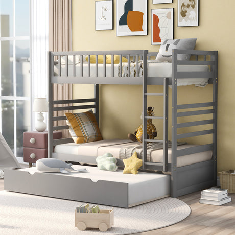 Orisfur. Twin Bunk Beds for Kids with Safety Rail and Movable Trundle bed