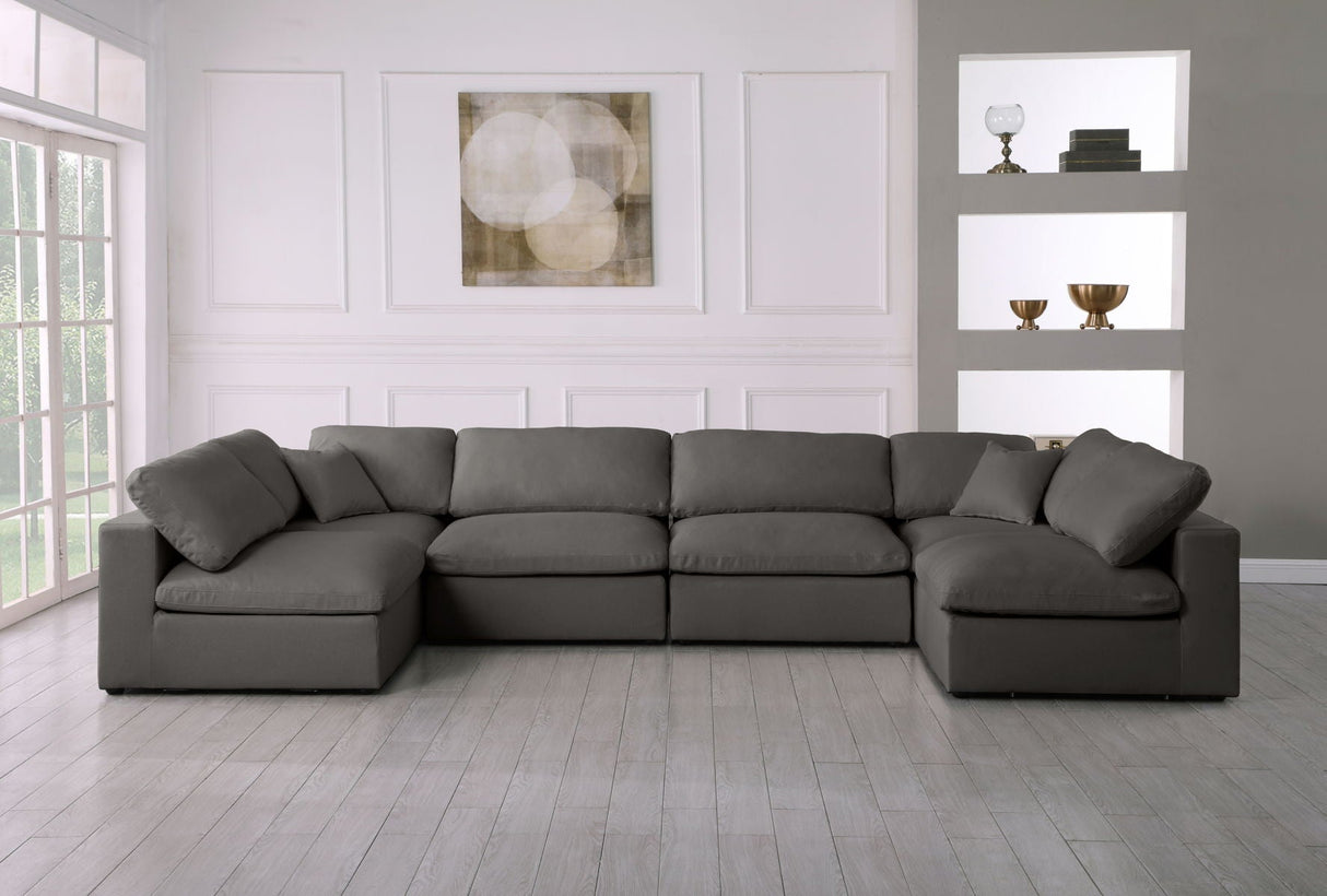 Plush - Cloud Modular Sectional 6 Piece - Grey - Home Elegance USA