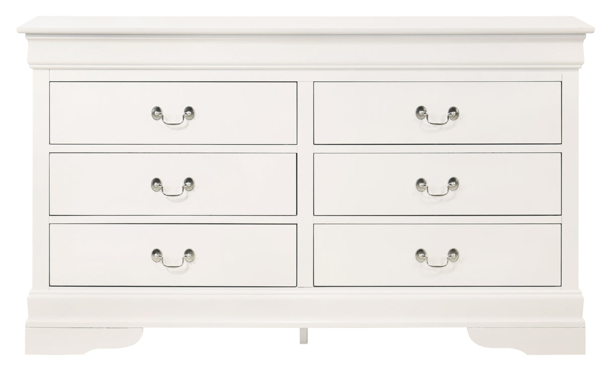 Glory Furniture LouisPhillipe G02190-D Dresser , White - Home Elegance USA