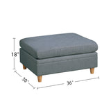 6 Piece Fabric Modular Set with Ottoman in Steel | Home Elegance USA