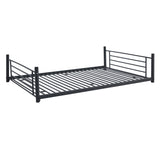 Full-Full-Full Metal  Triple Bed  with Built-in Ladder, Divided into Three Separate Beds,Black - Home Elegance USA