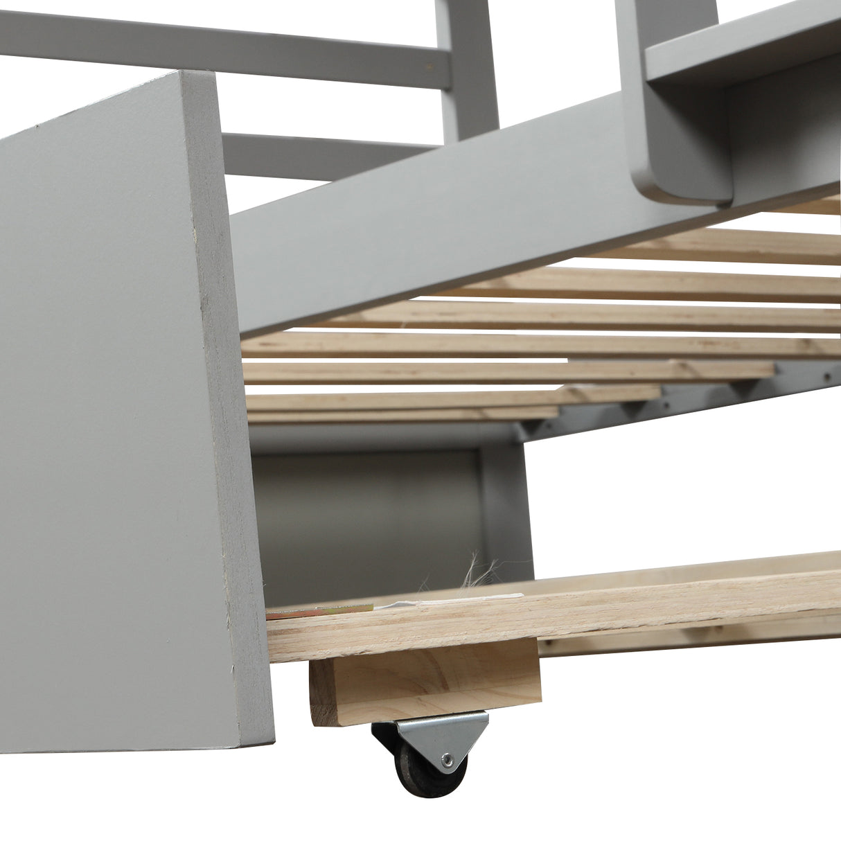 Orisfur. Twin Bunk Beds for Kids with Safety Rail and Movable Trundle bed