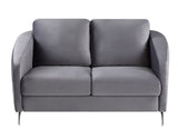 Sofia Gray Velvet Fabric Sofa Loveseat Chair Living Room Set Home Elegance USA