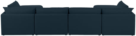 Mackenzie - Modular Sectional 6 Piece - Navy - Fabric - Modern & Contemporary - Home Elegance USA