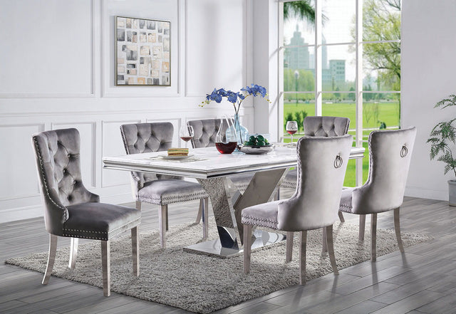 Valdevers - Dining Table - Pearl Silver - Home Elegance USA