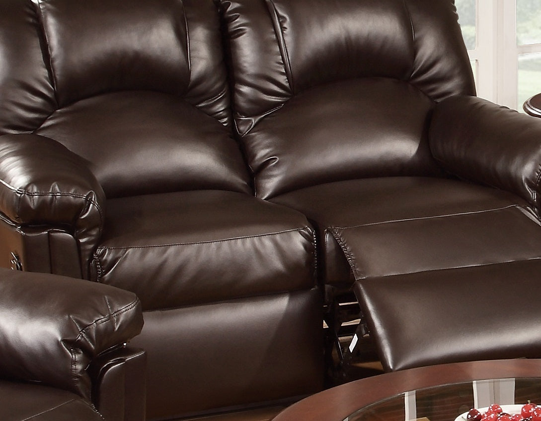 Motion Sofa 1pc Couch Living Room Furniture Brown Bonded Leather Home Elegance USA