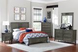 Transitional Style Cool Gray Finish 1pc Queen Size Bed Birch Veneer Wood Bedroom Furniture - Home Elegance USA