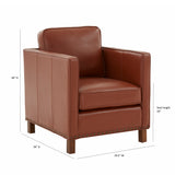 Elizabeth Top Grain Leather Arm Chair - Home Elegance USA