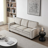 Living Room Sofa with Storage Beige Corduroy - Home Elegance USA