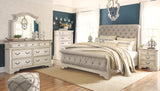 Realyn - Two-tone - 8 Pc. - Dresser, Mirror, Chest, King Upholstered Sleigh Bed, 2 Nightstands - Home Elegance USA