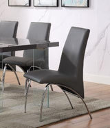 ACME Noland Side Chair (Set-2), Gray PU & Chrome (2Pc/1Ctn) 72192 - Home Elegance USA