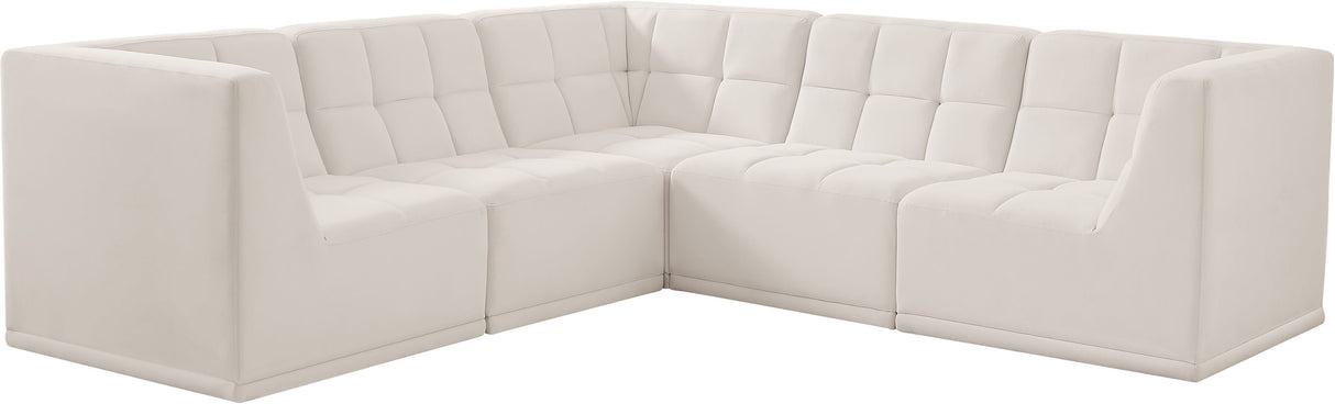 Relax - Modular Sectional 5 Piece - Cream - Modern & Contemporary - Home Elegance USA