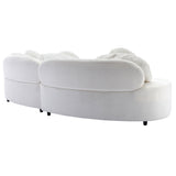 103.9" Modern Living Room Sofa Lamb Velvet Upholstered Couch Furniture for Home or Office, Beige - SG000860AAA - image - 17