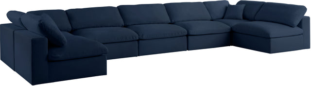 Serene - Cloud Modular Sectional 7 Piece - Navy - Home Elegance USA