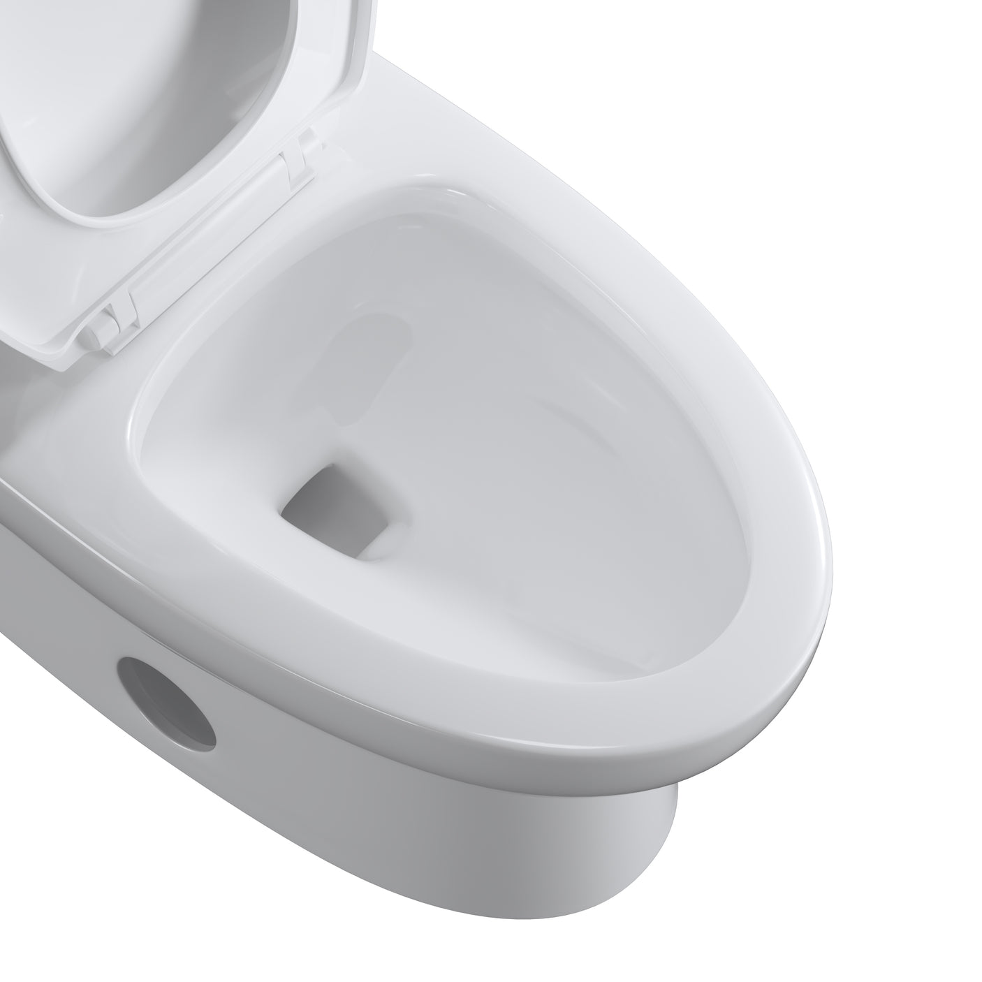 Powerful & Quiet Dual Flush Modern One Piece Toilet with Soft Closing Seat