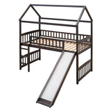 Twin Loft Bed with Slide, House Bed with Slide,Espresso(OLD SKU :LT000212AAP) - Home Elegance USA