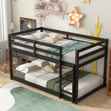 Twin over Twin Floor Bunk Bed,Espresso(Old Sku:W50430321) - Home Elegance USA