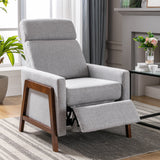 Set of Two Wood-Framed Upholstered Recliner Chair Adjustable Home Theater Seating with Thick Seat Cushion and Backrest Modern Living Room Recliners,Gray - Home Elegance USA
