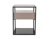 Modrest Perkins Modern Smoked Glass & Grey End Table - Home Elegance USA