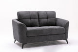 Callie Gray Velvet Fabric Sofa Loveseat Living Room Set - B061S00598 - Home Elegance USA - 6