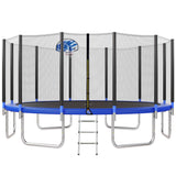 16FT Trampoline for Kids with Safety Enclosure Net, Basketball Hoop and Ladder, Easy Assembly Round Outdoor Recreational Trampoline - SC000005AAC - image - 5