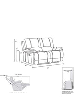 Global United Leather-Air Recliining  Loveseat Home Elegance USA