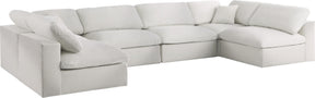 Serene - Cloud Modular Sectional 6 Piece - Cream - Fabric