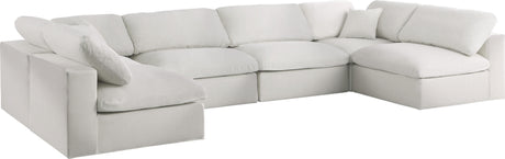 Serene - Cloud Modular Sectional 6 Piece - Cream - Fabric - Home Elegance USA