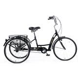 26" European Adult Tricycles 3 Wheel W/Installation Tools with Low Step-Through, Large Basket, Tricycle for Adults, Women, Men