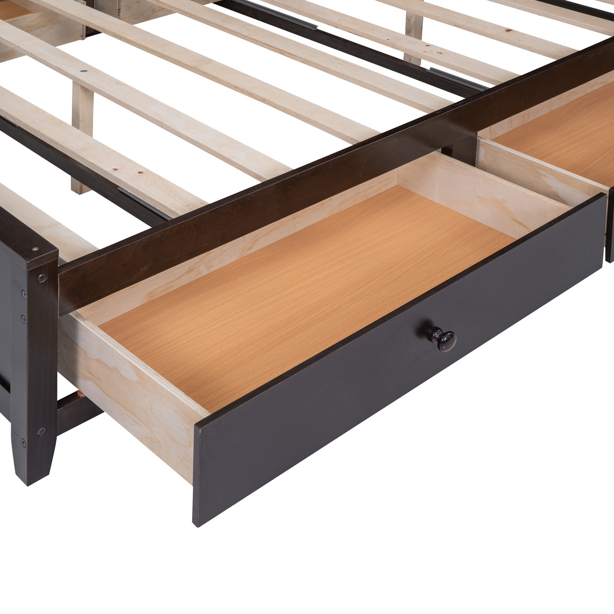 Full Size Wooden Bed With All-in-One Cabinet and Shelf, Espresso - Home Elegance USA