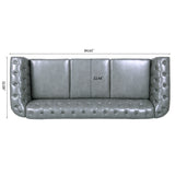 84.65" Rolled Arm Chesterfield 3 Seater Sofa. - W68061169 - image - 12