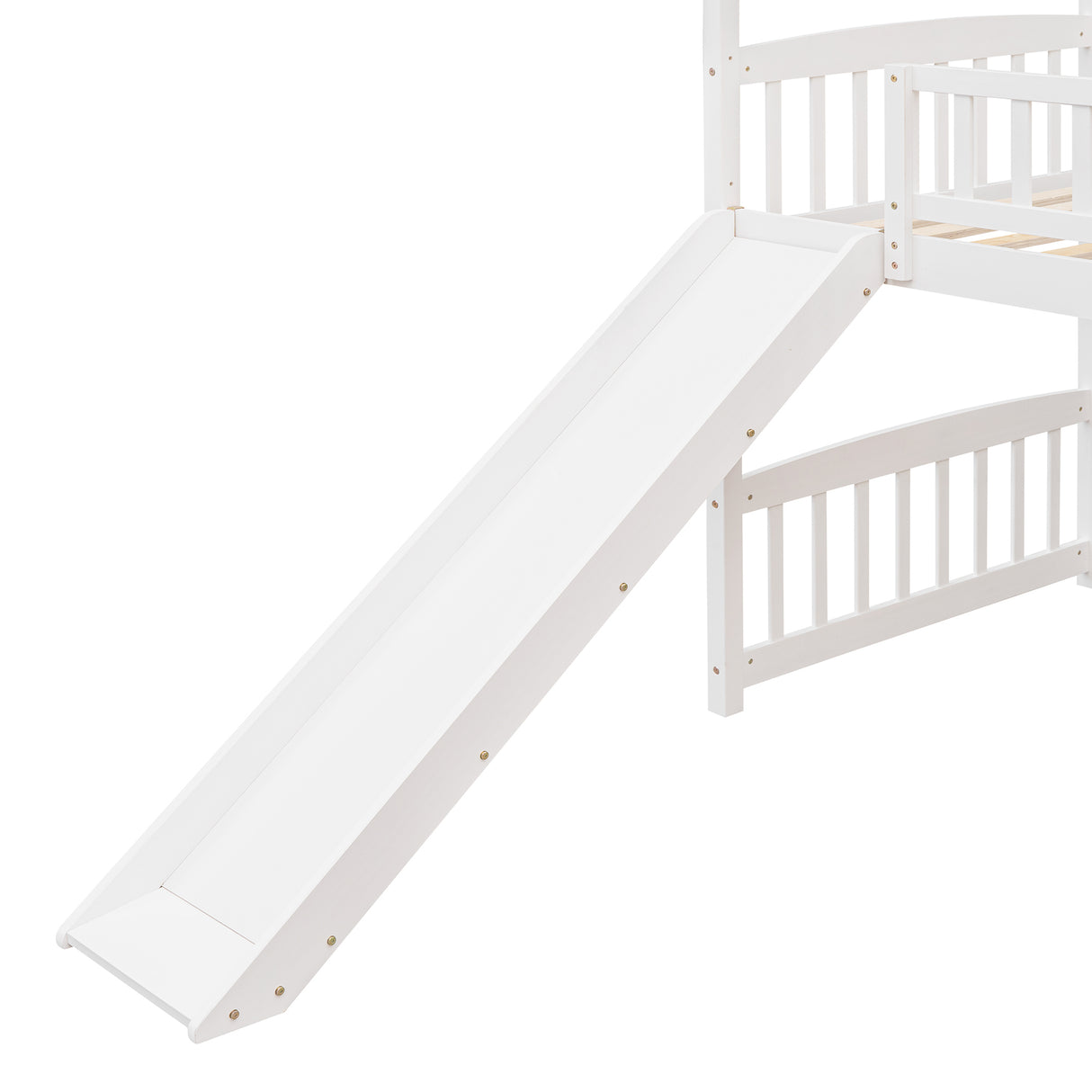 Twin Loft Bed with Slide, House Bed with Slide,White(OLD SKU :LT000212AAK) - Home Elegance USA