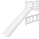 Twin Loft Bed with Slide, House Bed with Slide,White(OLD SKU :LT000212AAK) - Home Elegance USA