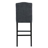 Set of 2 traditional Upholstered high stools, black - Home Elegance USA