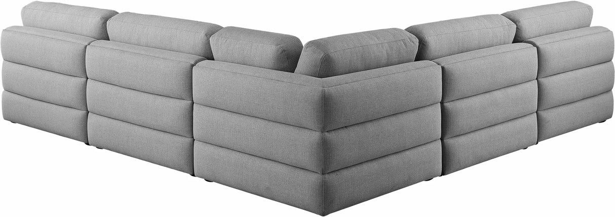 Beckham - Modular Sectional 5 Piece - Gray - Fabric - Modern & Contemporary - Home Elegance USA