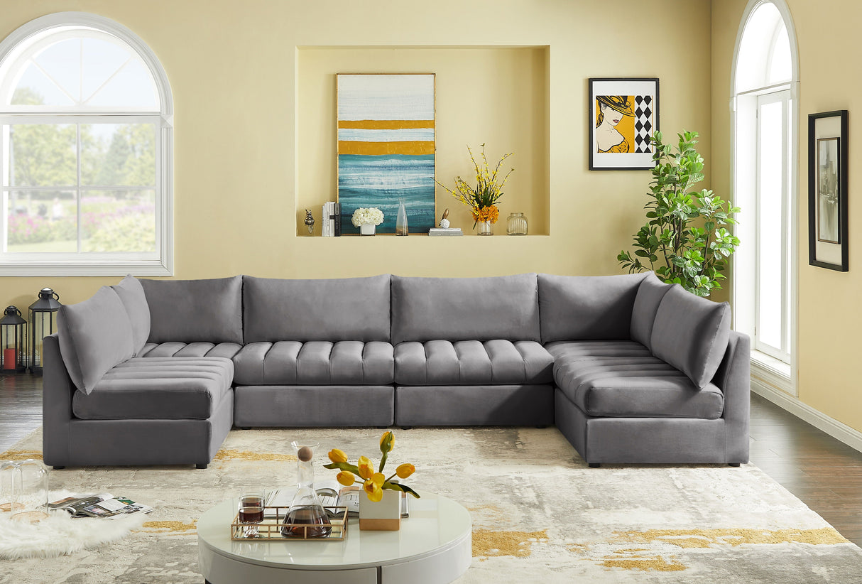 Jacob - Modular Sectional 6 Piece - Grey - Home Elegance USA