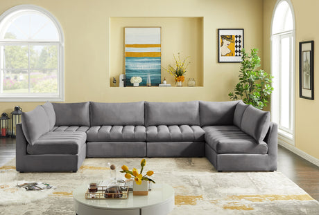 Jacob - Modular Sectional 6 Piece - Grey - Home Elegance USA