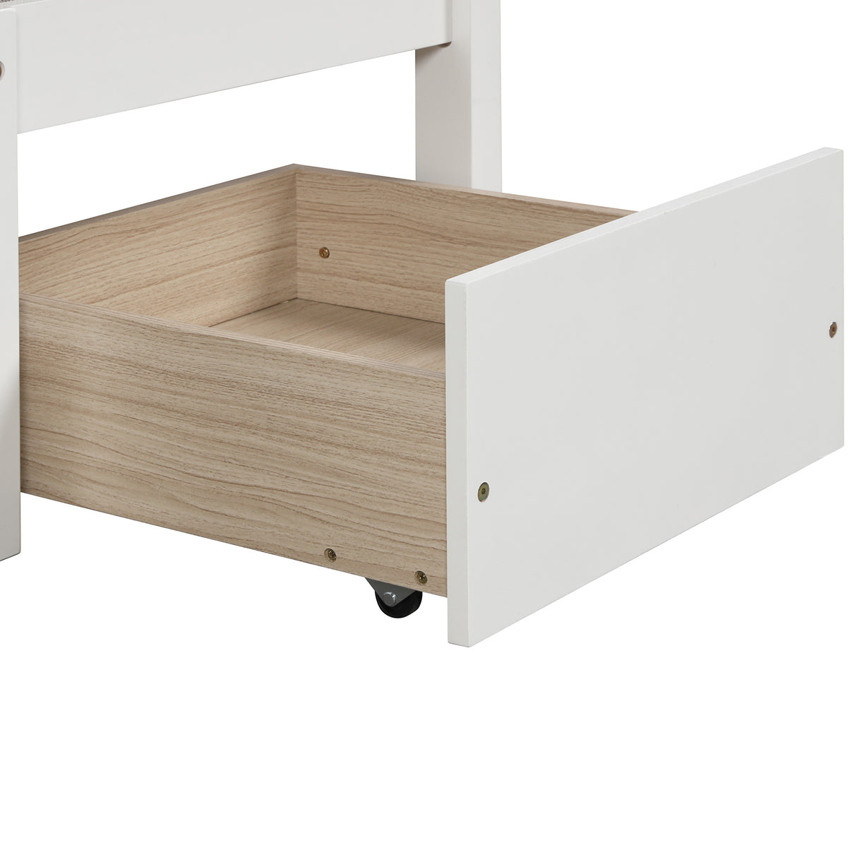 Functional Loft Bed (turn into upper bed and down desk，cushion sets are free),Twin Size,White - Home Elegance USA