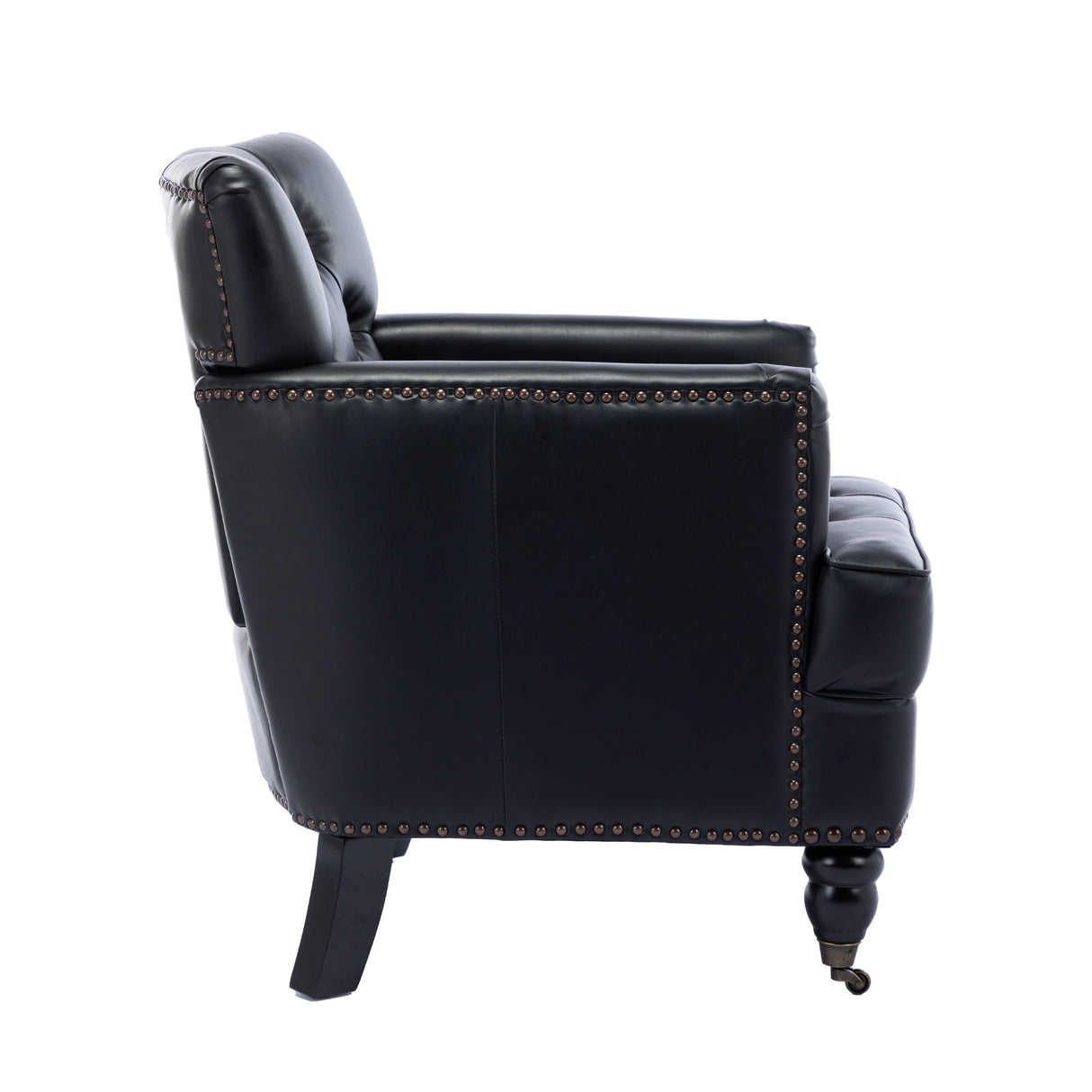Hengming modern Style Accent Chair for Living Room,PU leather club chair ,black Home Elegance USA