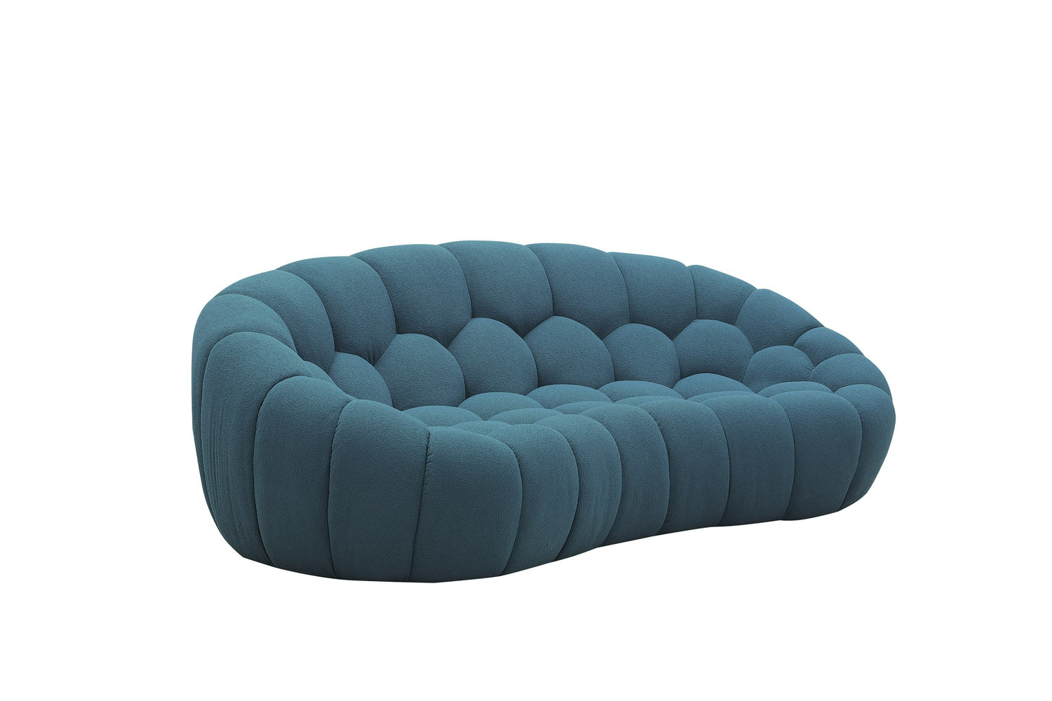 Vig Furniture Divani Casa Yolonda - Modern Curved Dark Teal Fabric Loveseat