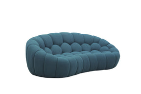 Divani Casa Yolonda - Modern Curved Dark Teal Fabric Loveseat - sold by Home Elegance USA