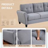 79.9" Modern Living Room Sofa Linen Upholstered Couch Furniture for Home or Office ,Light Grey*Blue,(3 - Seat,Old Sku:WF288519AAC) - WF300332AAC - image - 5