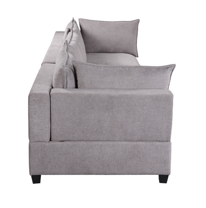 Madison Light Gray Fabric Sofa Couch Home Elegance USA