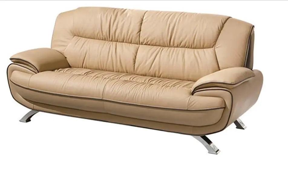 405 Contemporary Sofa And Loveseat In Beige/Brown Color By Esf Furniture - ESF Furniture