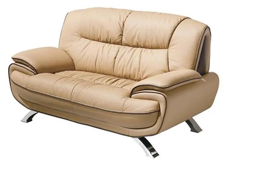 405 Contemporary Sofa And Loveseat In Beige/Brown Color | ESF | Home Elegance USA